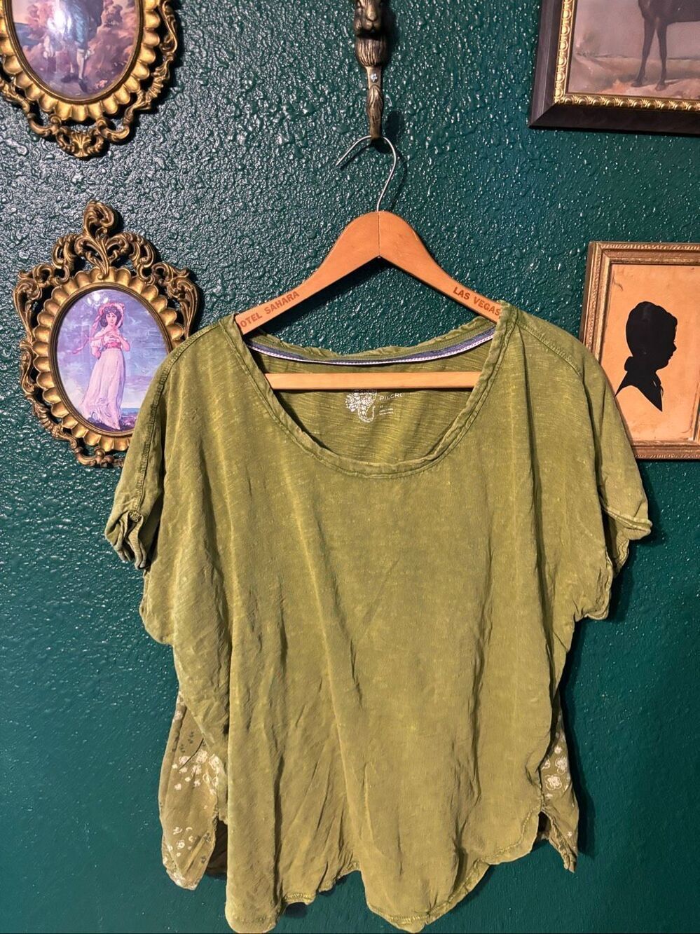 Pilcro Anthropologie Oversized Green Blouse Size XS